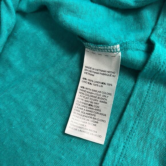 Chico’s 100% Linen Lightweight Tie Front Boxy Oversized Casual Top Size Large - Picture 5 of 6